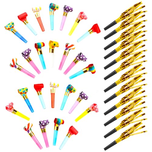 37 Pieces Blow Dragon Set Gold Noisemakers Funny Party Horns Birthday Blowers Party Blowers Noisemakers Party Blowers Noise Makers Party Favors