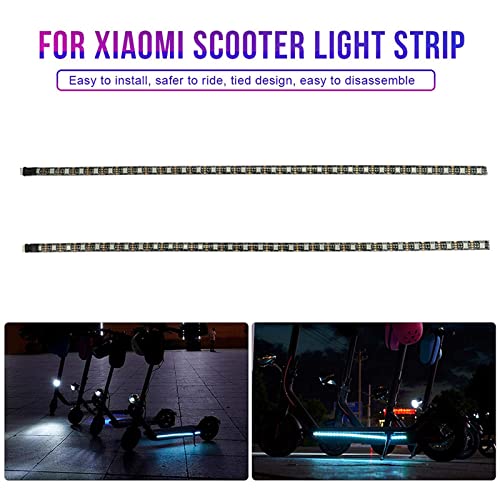 2 Pcs Led Electric Scooter Strip Light Belt Foldable Colorful Skateboard Lights Strips For Night Riding Safety Cycling Decorative For Scooter Led Light Belt Electric Scooter Accessories #TOP2