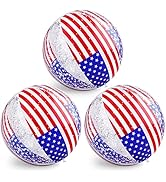 Fovths 3 Pack 4th of July Inflatable Pool Beach Balls 16 Inch USA Flag Patriotic Beach Balls Fill...