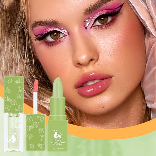 Avocado Lip Oil Lip Balm Set, Tinted Lip Balm, Fruit-Flavored Lipstick Sets For Women, Plumping Lip Oil, Non Stick Aloe Vera Lip Balm For Lip Repair, Plumping Lip Balm For Lip Care, 2pcs - Image 7