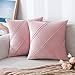 MIULEE Funda de Cojines de Terciopelo Cojines Salón Funda de Almohada con Patrón Cuadro Suave Moderna Decorativa para Sofa Dormitorio Habitación Sala de Estar Cocina 2 Piezas 45x45cm Rosa