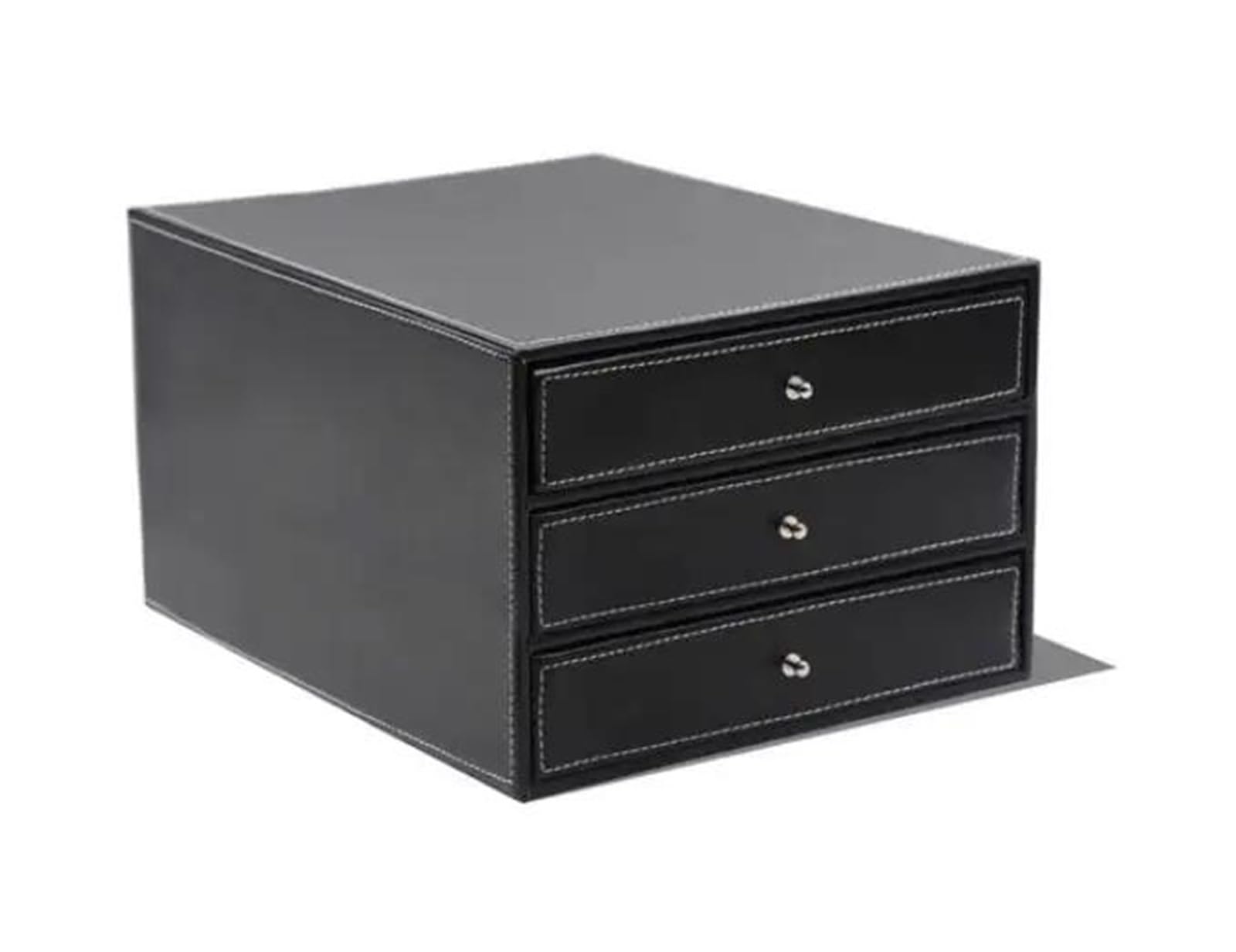 Portagioie Viaggio Organizer Contenitore Per Documenti Marrone Hot 213A Armadietto Da Scrivania In Pelle Scatola Portaoggetti A 3 Strati E 3 Cassetti（25*33*17cm） Porta Collane Chiuso Portagioie Da Via