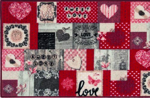 TAPPETO BAGNO CUCINA SCENDILETTO SHABBY (Rosso, 57x190 cm)