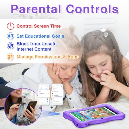 Image of Contixo 7 inch Kids Tablet - V9A 32GB Android Tablet for Ages 3-7, Parental Controls, Pre-Loaded Exclusive 50 Disney Storybooks, WiFi, Kid-Proof Case with Kickstand, Back to School Gift, Purple