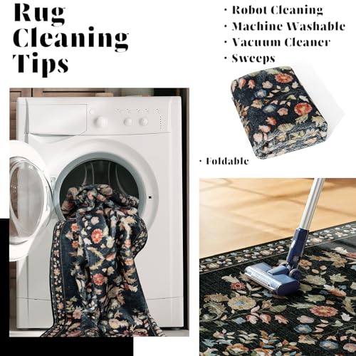 Tapete MUJOO Small Rug Lavable Negro 2x3 Pies miniatura 4