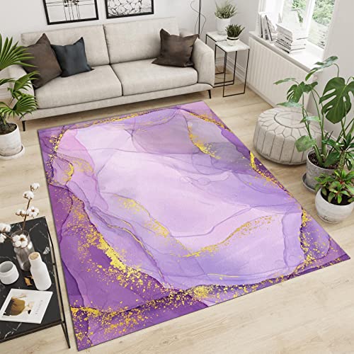 Tapis luxueux en marbre violet design haut de gamme salon