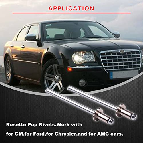 GTPARTES 1 Pair Nos Dash Rosette Rivets Stainless Steel Fit For Mopar Ford Amc Vin Door Tag - Thumbnail 7