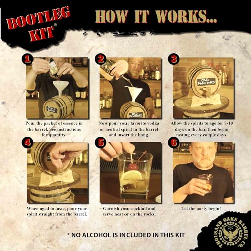 2 Liter Kentucky Bourbon Whiskey Making Kit - 2L Mini Barrels for Cocktail Aging - Complete with Wood Stand, Oak Bung, Spigot & Liquor Essence Flavoring - Whiskey Barrel Gifts for Men - Thumbnail 4