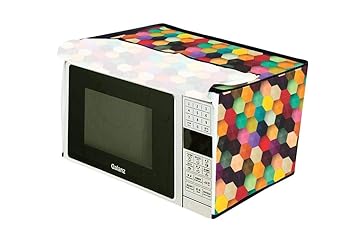 crown textile PVC Printed 20 L Microwave Oven Full Closure Covers (Multicolour)