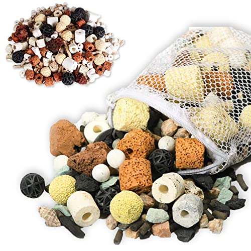 GZcaiyun 500g Masse Filtrante Aquarium, 12 en 1 Accessoires pour Filtre D'aquarium, Média de Filtration Biologique Ceramique pour Aquarium Fish Tank Réservoir