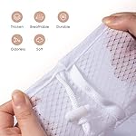 Meowoo Large Mesh Laundry Bag, 24×36inch Heavy Duty Mesh Laundry Bags Drawstring Lockable, Laundry Hamper Liner, Machine Washable, for Travel,Storage, Sports Factories, Dorms, White 1pcs - Image 4