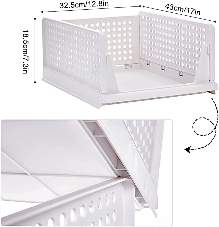 Image of STEFFAN Plastic Modular Drawer Storage Chest of Drawers Organizer Storage Box, Large Stomo Racks for Multipurpose Anti-Slip Shoes Organizers (Pack of 10, light Pink)