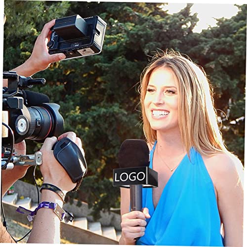 Vaguelly 10 Pcs Logotipo Do Microfone Bandeira De Entrevista De Microfone Estações De Logotipo De Mi