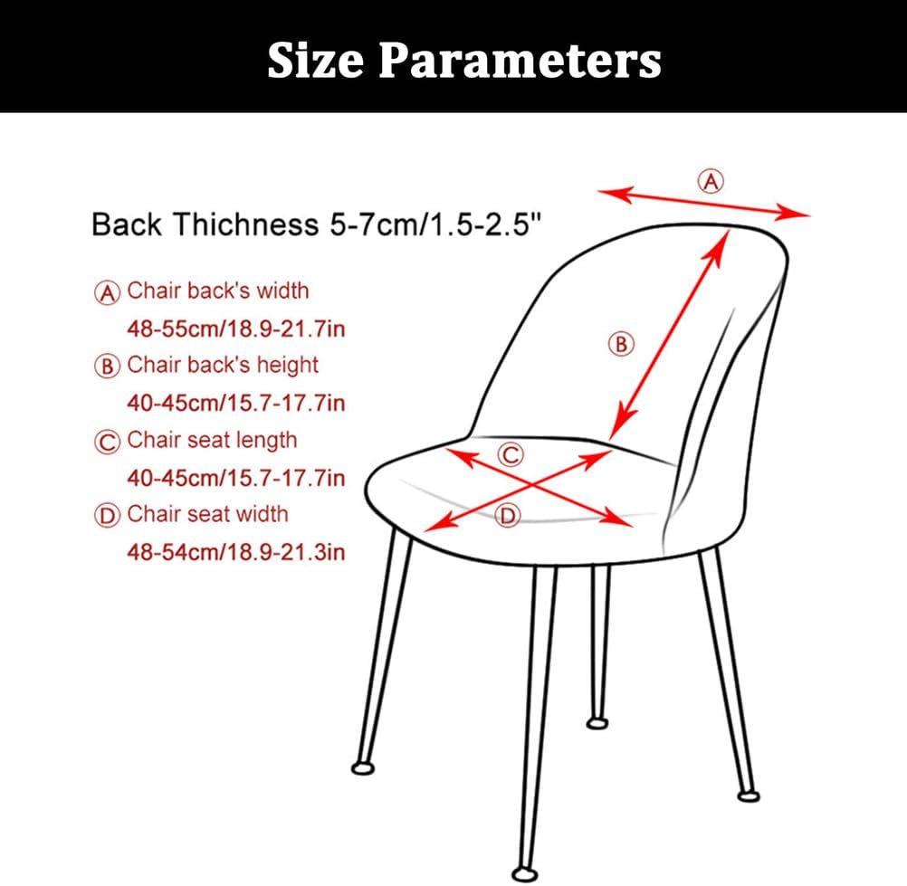 Dining Room Chair Cover Curved Back Chairs Slipcover Semi Circle Back Furniture Seat Protector for Kitchen Living Room Hotel,Black 4pcs