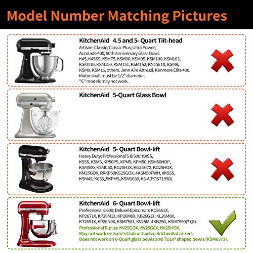 KITCHPOWER 6 Quart Flex Edge Beater for KitchenAid Bowl-Lift Stand Mixers/KitchenAid Mixer Attachment