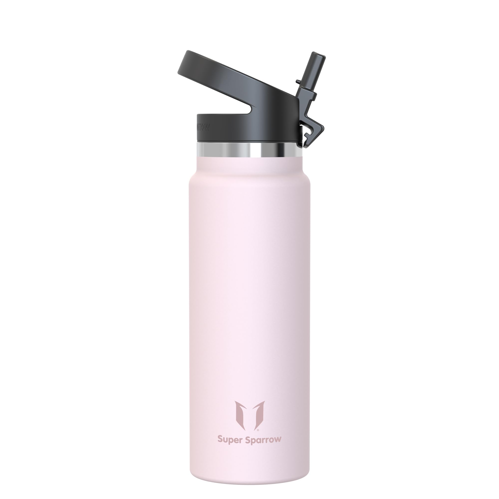 Super Sparrow Water Bottle Insulated - 1000ml - Wide Mouth Metal Bottle - Wide Mouth SwivelSip Flask - BPA Free, Leak Proof - Ergonomic Straw Water Bottles for Work, Gym, Travel, Sports