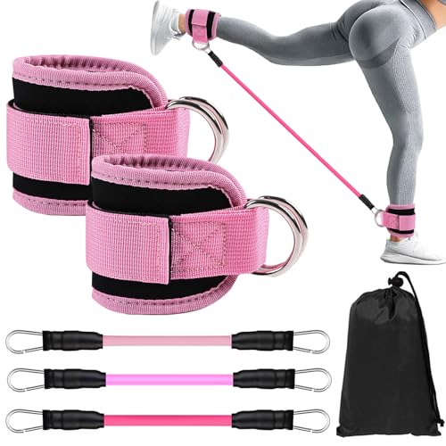 Fußschlaufen Kabelzug Set, D-Ringen Kickbacks Fußschlaufe Widerstandsbänder, Verstellbarer Ankle Straps, Frauen und Männer Kickbacks Fußschlaufe, Beintraining und Gesäßmuskeln Fußschlaufen Kabelzug Set, D-Ringen Kickbacks Fußschlaufe Widerstandsbänder, Verstellbarer Ankle Straps, Frauen und Männer Kickbacks Fußschlaufe, Beintraining und Gesäßmuskeln