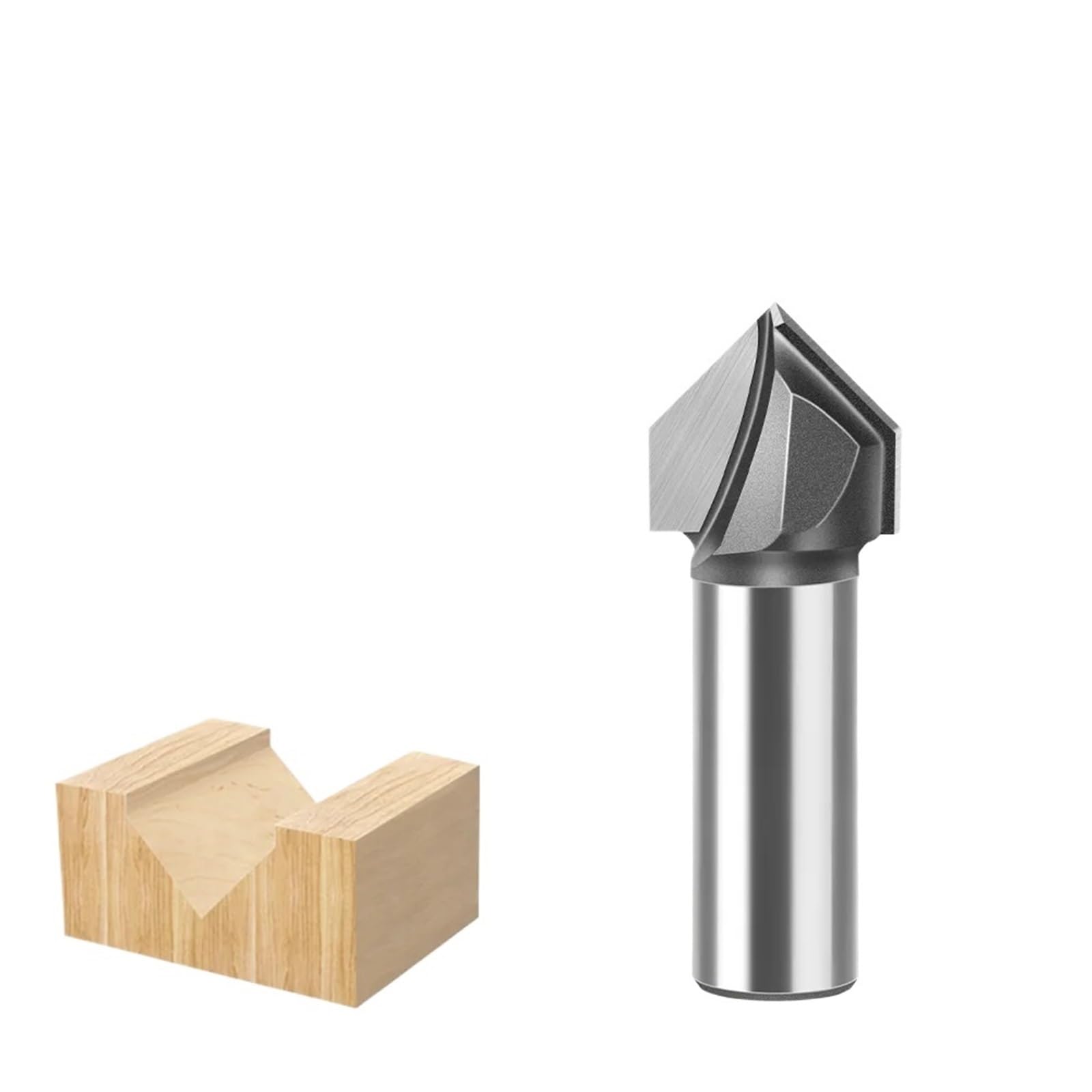 90 Degree Chamfer Router Bit - 6mm & 12mm Shank V Groove Engraving Woodworking Milling Cutter,1pcs(12x19.05mm)