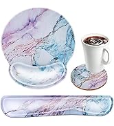 Aatacas [Upgrade] Keyboard Wrist Rest Mouse Pad Set with Coaster, Memory Foam Non Slip Ergonomic ...