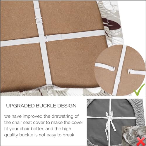 Image of SearchI Water Repellent Seat Covers for Dining Chairs, 6 Pack Jacquard Stretch Dining Room Chair Seat Covers, Kitchen Chair Seat Covers Protectors(Brown Flower)