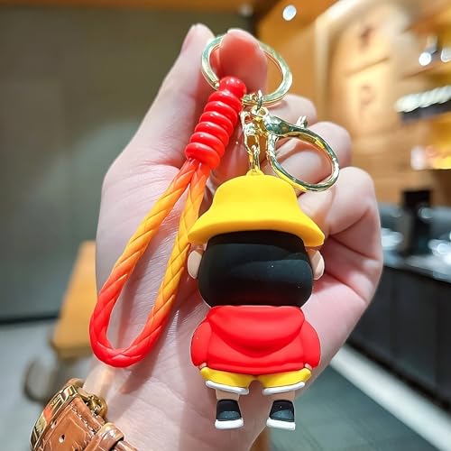 Image of Cute Cartoon Character Silicone 3D Key Chain with Strap Charm & Metal Hook, Merchandise Key Rings Gift for Kids Girls Boys Men & Women