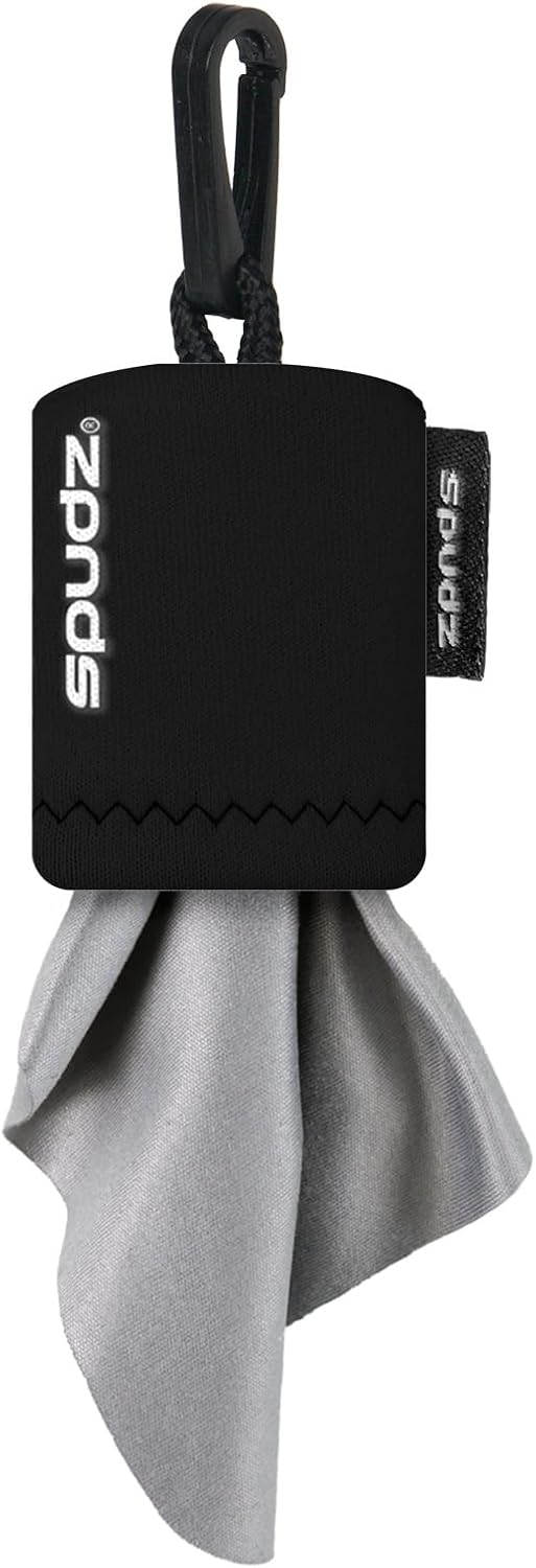 SPUDZ Classic Microfiber Lens Cleaner – Clip-On Pouch, Washable – for Binoculars, Scopes, Glasses, Screens | Black, 6 x 6 Inch SPUDZ Classic Microfiber Lens Cleaner – Clip-On Pouch, Washable – for Binoculars, Scopes, Glasses, Screens | Black, 6 x 6 Inch