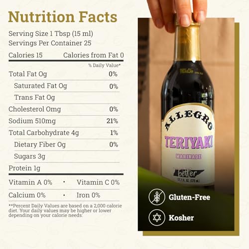 ALLEGRO - The Marinate Everything Marinades | Perfect Marinades for Meat & Veggies | Marinade for Grilling, Roasting & Cooking | Kosher & Gluten Free | 12.7 Oz (Pack of 6) - Teriyaki - Thumbnail 2