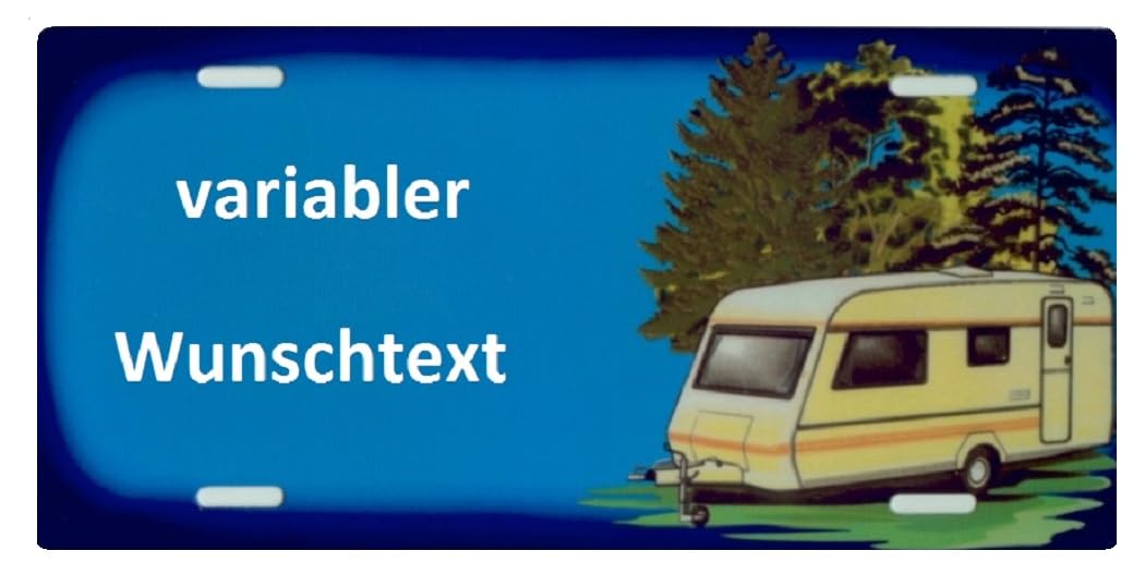 Wohnwagen Schild mit Text selbst personalisieren und gestalten Camping Namensschild Nummernschild Kennzeichen Outdoor