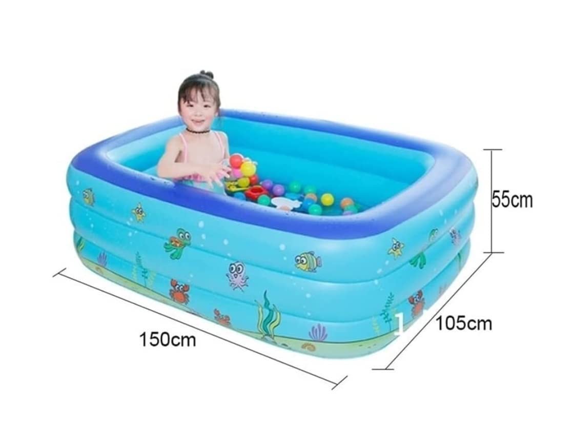 Piscina Hinchable de jardín, Piscina Hinchable Familiar 3 Anillos sobre Suelo 150x105x55cm