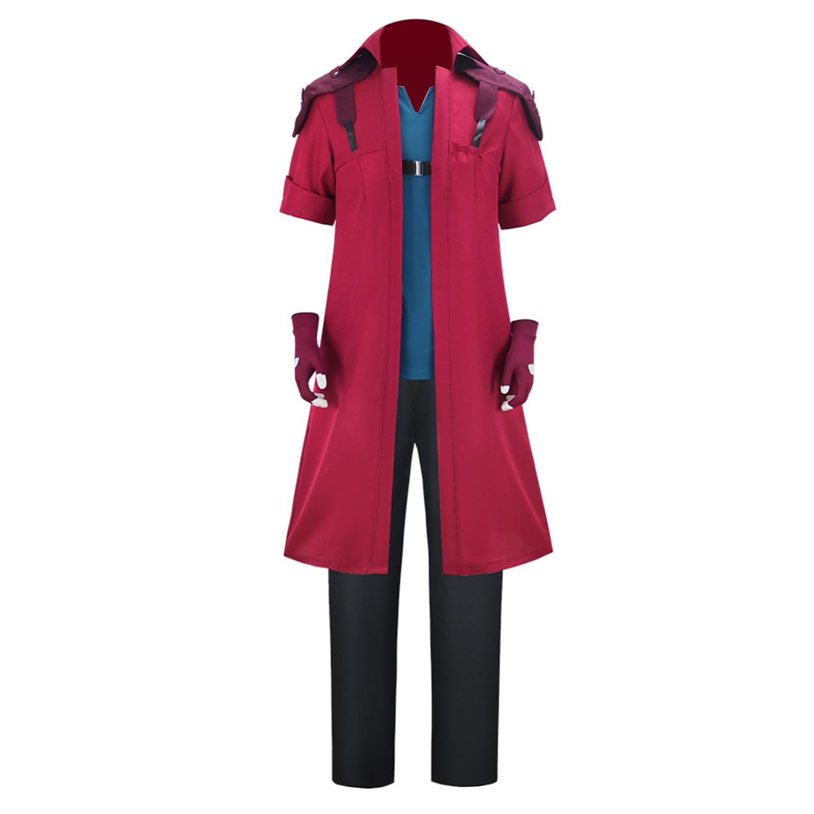 CR ROLECOS Dante Cosplay Disfraz de Diablo Rojo Abrigo Trenchcoat Chaqueta Larga Anime Cosplay Completo Set Halloween Carnaval