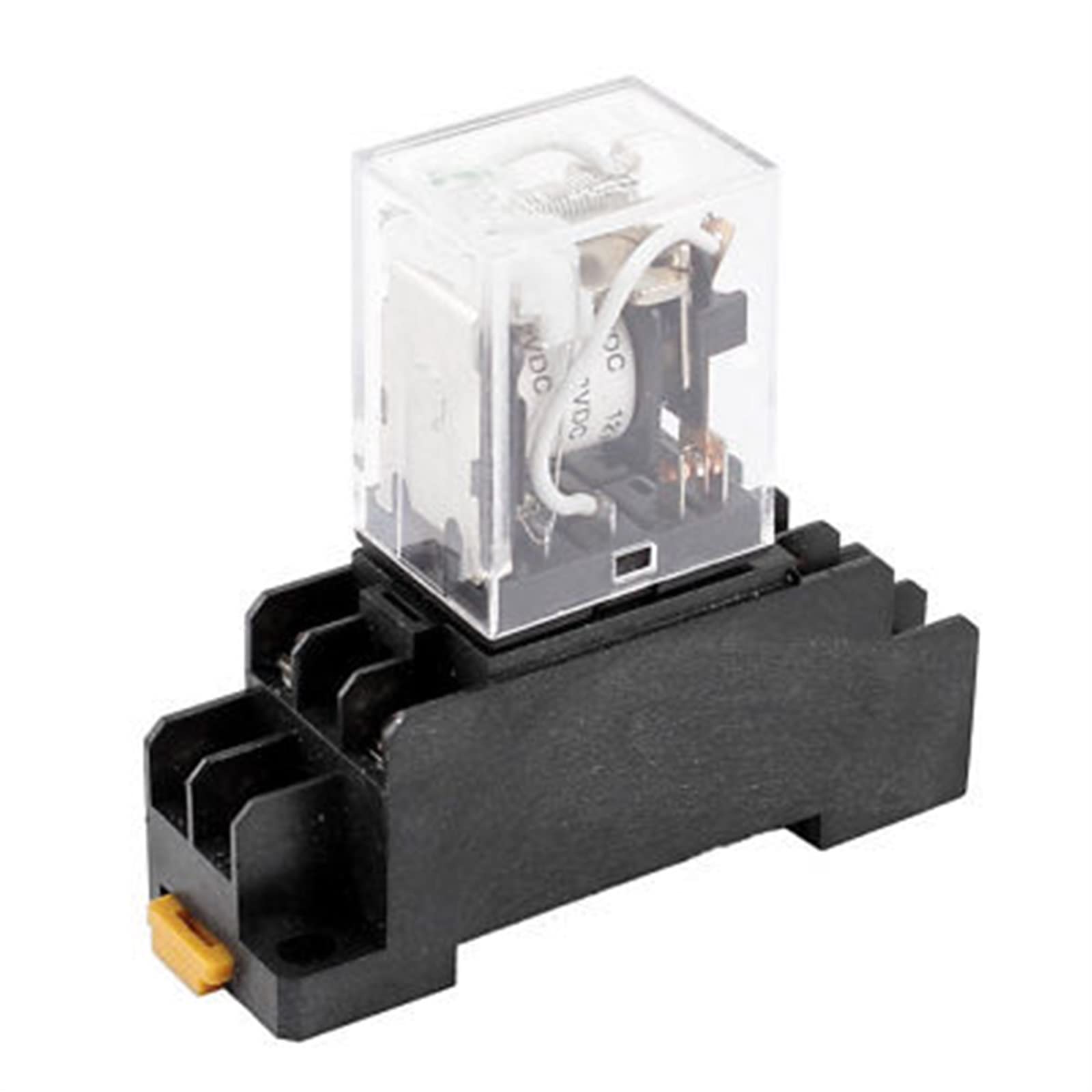VDOQTLJT 2Pcs HH52PL DC 12V Coil DPDT 8Pin 35mm DIN Rail Electromagnetic Power Relay