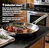 Bzayeat Chef's Frying Pan 12 Inch, Tri-Ply Clad Stainless Steel Skillet, Induction Compatible Sauté Pan with Even Heat for Searing, Oven & Dishwasher Safe, Professional Restaurant Grade Cookware #2