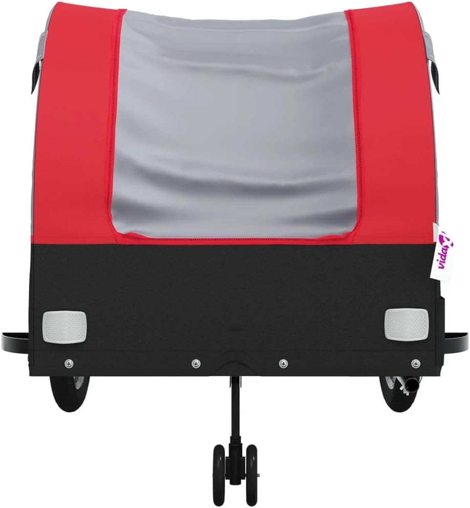 Bike Trailer Black and Bicycle Cargo Trailer Red 99.2 lb Iron, Heavy-Duty Child and Pet Bicycle Trailer, Steel Frame with Bike carts for Cargo Harness, for Toddlers Dogs Outdoor