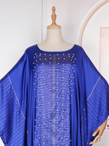 Image of HD African Dresses for Women Fashion Beading Rhinestone Kaftan Maxi Dress