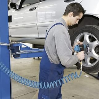 HAZET tubo spiralato per aria compressa 9040S-10, tubo in polireutano altamente flessibile con lunghezza di 7,62 m, diametro interno di 10 mm e pressione di esercizio di 10 bar