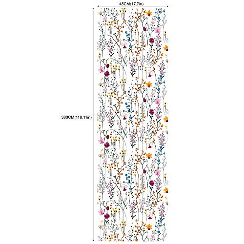 Taogift Peel And Stick Decorative Colorful Floral Contact Paper Shelf Liner For Cabinets Dresser Drawer Furniture Window Wall Paper Sticker 17.7X117 Inches #TOP1