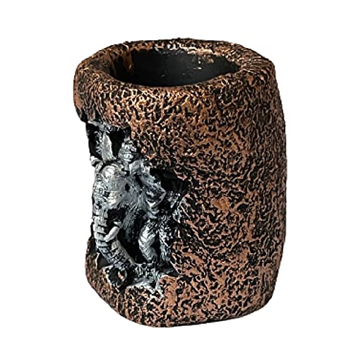 Image of AUGEN Pen Stand Decorative Hand Painted Elephant and Baby Elephant Design Stationery Holder | Gift Item | Table Top Decor (2082)