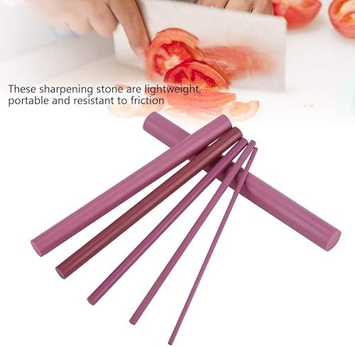 Miniatura 5 de Juego de 6 piedras para afilar cuchillos, kit de afilado de piedra de rubí, afilador cilíndrico de piedra de afilar, herramienta de pulido de