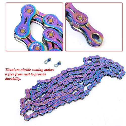 Fahrradkette Bunt,9/10/11/12-Fach ​​Fahrrad Kette Universal Chain Ersatzzubehör für Variable Geschwindigkeit für Mountainbike Rennrad (11 Geschwindigkeit)