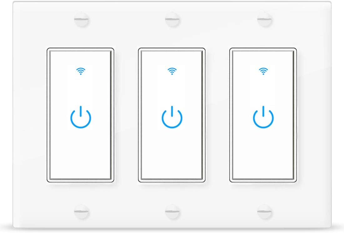Smart Switch WiFi Light Switch 3 Gang Wireless Light Switch Compatible with Alexa and Google Home