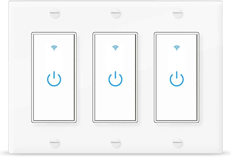 Interruptor de luz WiFi inteligente de 3 bandas compatible con Alexa y Google Home