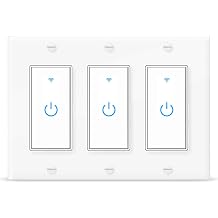 Smart WiFi Light Switch 3 Gang Compatible with Alexa and Google Home