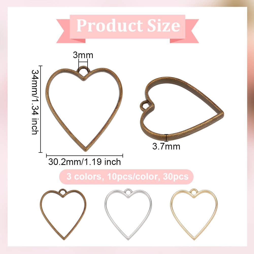 25pcs pendentifs à lunette ouverte durables jolis moules à charmes pour la fabrication de bijoux