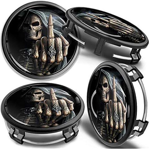 SkinoEu Set of 4 x 75mm Wheel Centre Caps Compatible with Mercedes Benz B66470207 / B66470200 Black CM 25 Cover