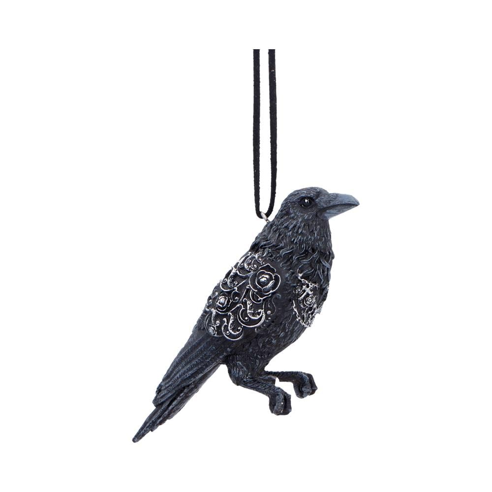 House of Obscura Gothic Hanging Ornament – Resin Dark Fantasy Decoration Collection (Last Omen Raven)