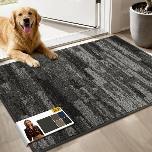 JSEI Dirt Trapper Door Mat 24"x36", Non-Slip Doormats Washable Entryway Mat, Welcome Floor Mat Absorbent Low Profile Dog Door Mats for Front Back Door