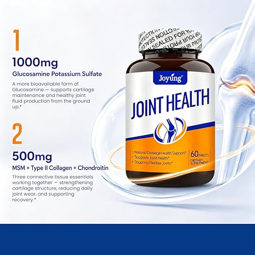 Joyung Joint Health Supplement with 1000mg Glucosamine & 500mg MSM - Advanced Cartilage & Bone Support - Includes Vitamin D3, Manganese & Eggshell Membrane - 60 Tablets — view 3