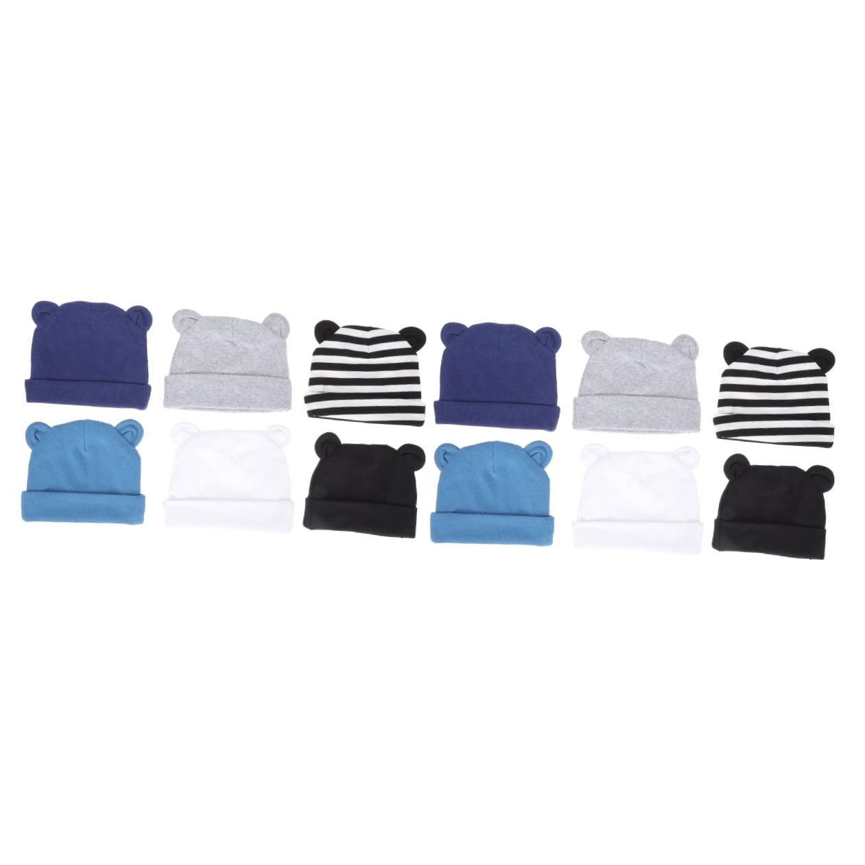 Healvian 2 Sätze Mütze Teiliges Mit Süßem Design Für Neugeborene Unisex Atmungsaktiv Elastisch Für Jungen Gestreift 6 Stück * 2