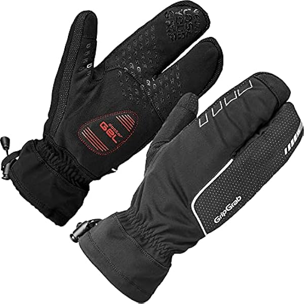 GripGrab Guantes de Ciclismo de Invierno Nórdico Cortavientos Impermeables Térmicos Acolchados 3 Dedos Táctiles