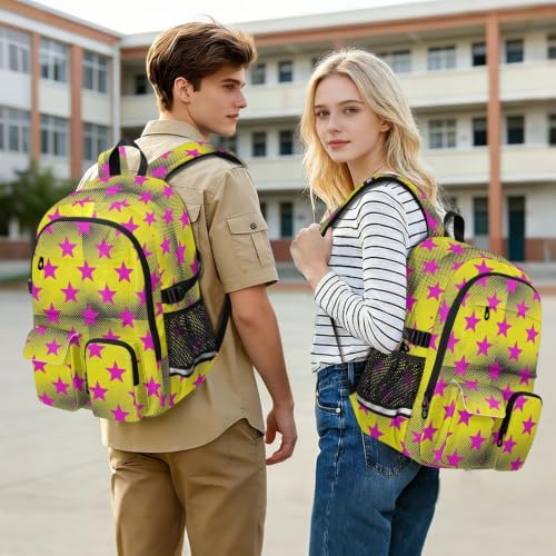 Mochila escolar de estrellas rosas ideal para campus universitario y oficina 7